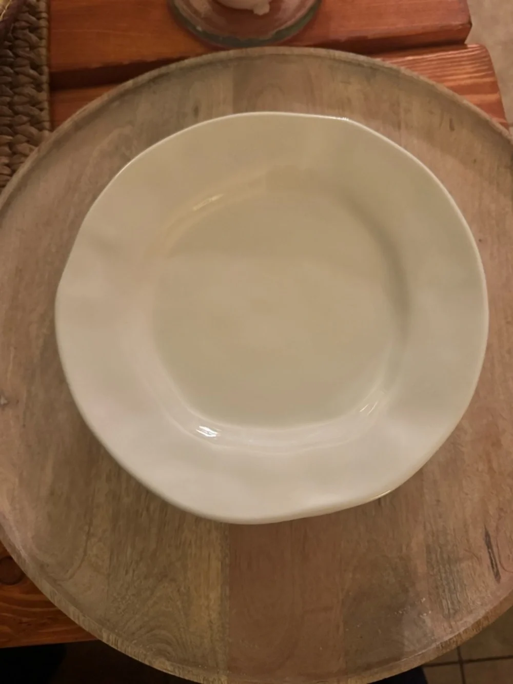 Crate&Barrel Rustic White Ceramic Salad Plate - set of 5